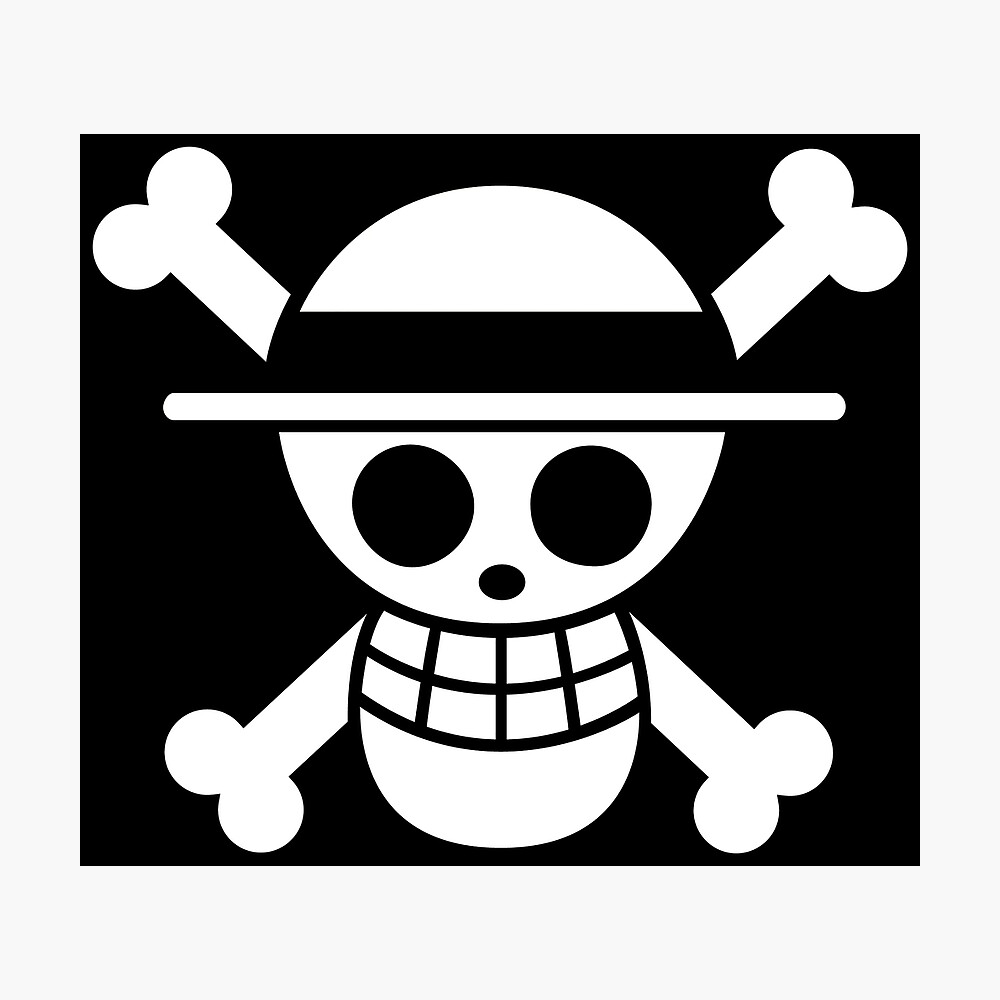 One Piece Logo Black Banner Poster By Zevic Redbubble