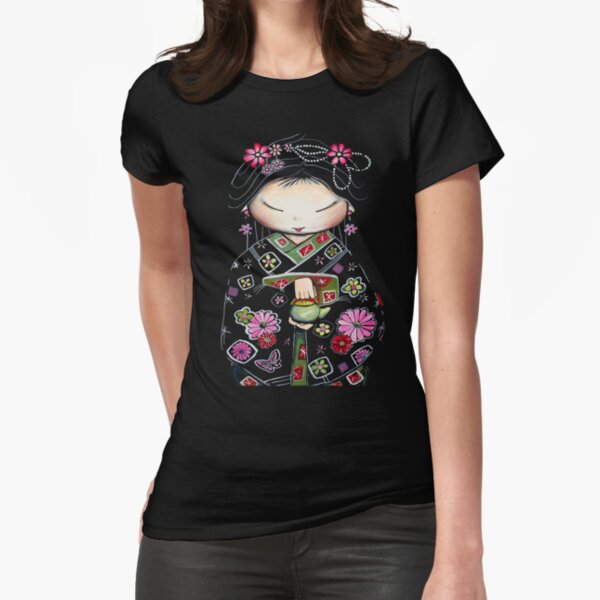 Little Green Teapot TShirt by Karin Taylor Fitted T-Shirt