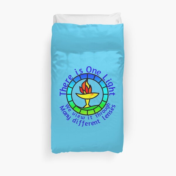 Unitarian-Universalism in a nutshell (Blue Text) Duvet Cover