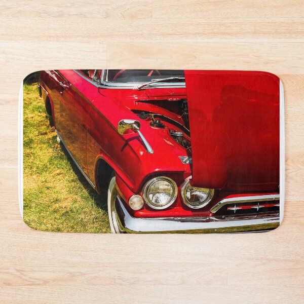 Item preview, The front of a red 1960s Ford Consul Classic on display at a car show designed and sold by Graham Cornall.