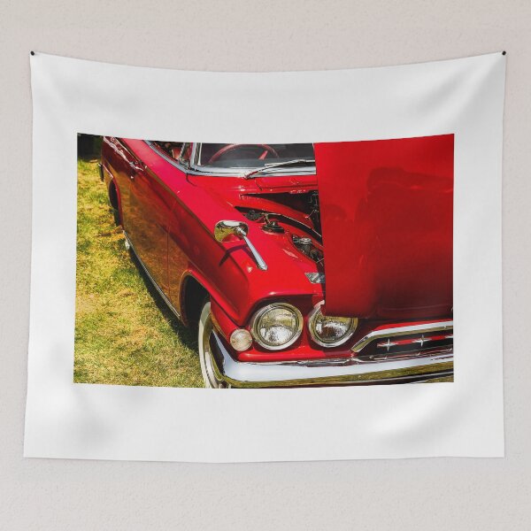 Item preview, The front of a red 1960s Ford Consul Classic on display at a car show designed and sold by Graham Cornall.