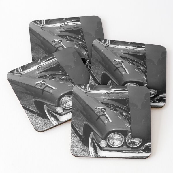 Item preview, A black and white image of the front of a red 1960s Ford Consul Classic on display at a car show designed and sold by Graham Cornall.
