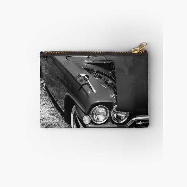 Item preview, A black and white image of the front of a red 1960s Ford Consul Classic on display at a car show designed and sold by Graham Cornall.