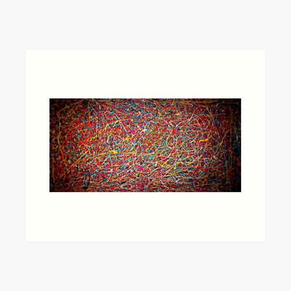 Abstrakte Jackson Pollock Malerei Originalkunst mit dem Titel: Klare Linien Kunstdruck