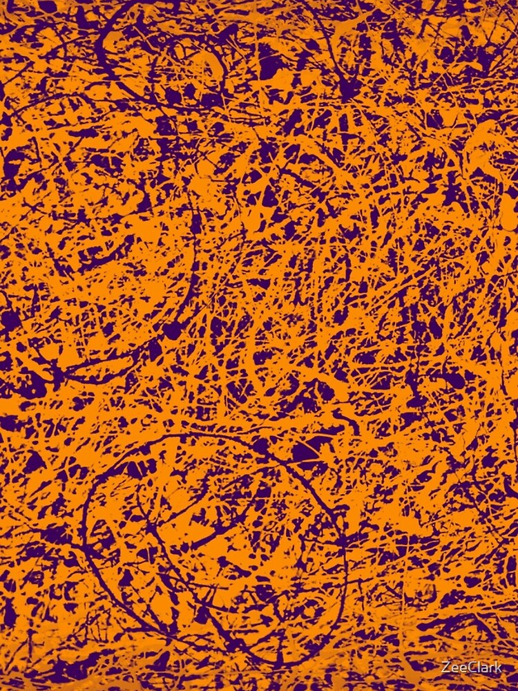 "Abstract Jackson Pollock Painting Original Art Titled Orange Puff