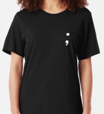 Semicolon T-Shirt ; Slim Fit T-Shirt