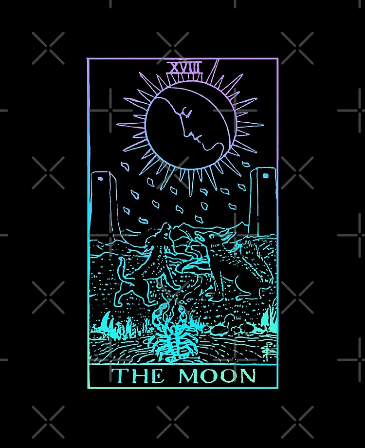 The Moon Tarot Card Rider Waite Witchy Ipad Case Skin By Srojas26 Redbubble