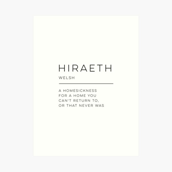 Hiraeth ART POEM SERIES Digital Download Wordy Print Black 