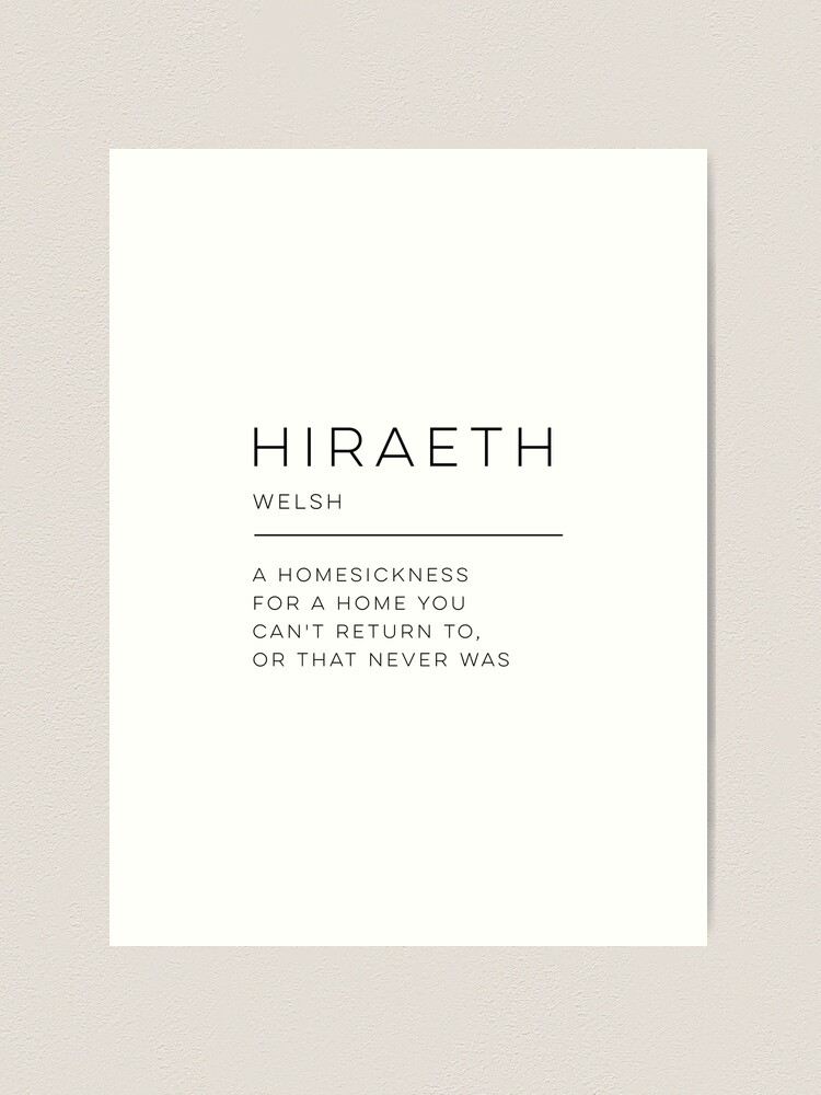 Hiraeth ART POEM SERIES Digital Download Wordy Print Black 