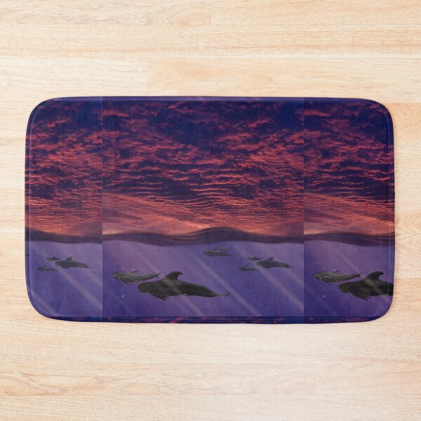 Item preview, Pilot whale family sunrise  designed and sold by Ida Eriksson.
