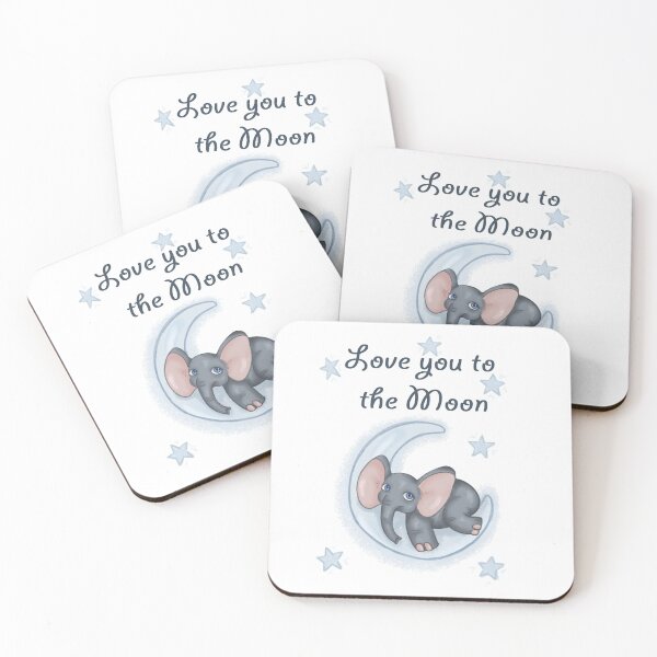 Item preview, Love you to the moon and back Elephan designed and sold by Zaije.