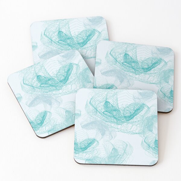 Item preview, Feathery rose lotus pattern turquoise, teal and aqua designed and sold by Marlene Wagenhofer.