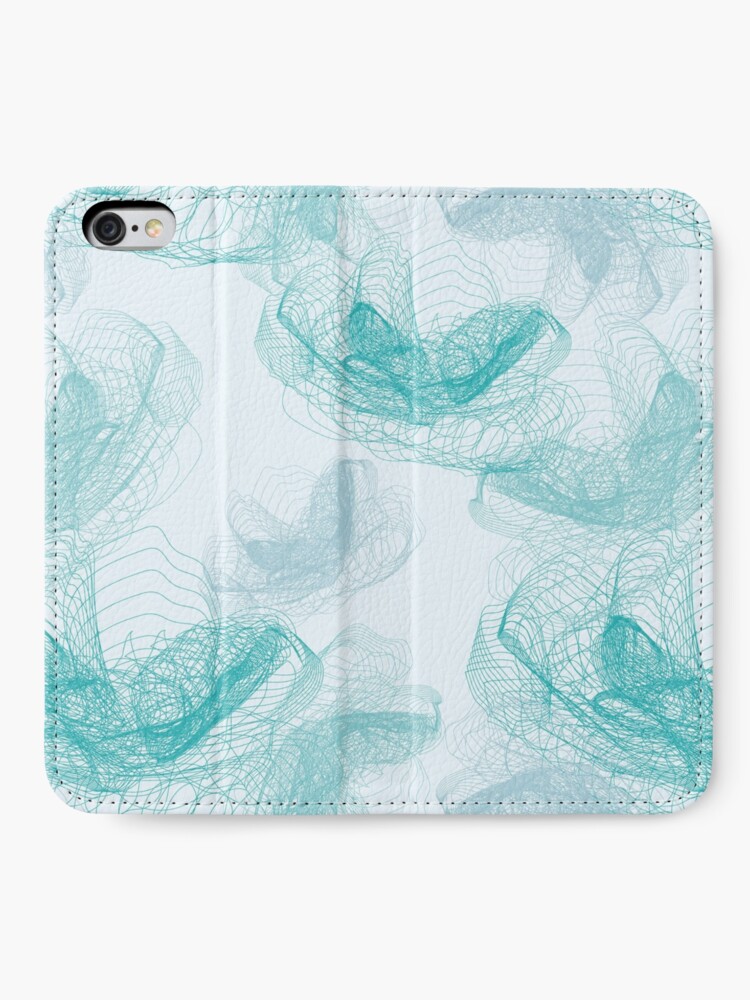 Alternate view of Feathery rose lotus pattern turquoise, teal and aqua iPhone Wallet