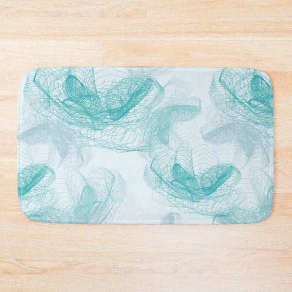 Item preview, Feathery rose lotus pattern turquoise, teal and aqua designed and sold by Marlene Wagenhofer.