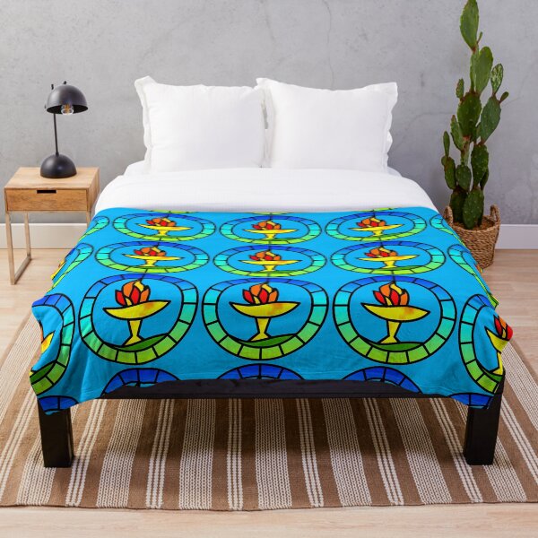 Stained Glass Chalice Throw Blanket