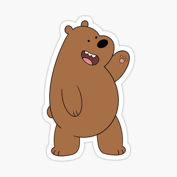 Grizz Bear Waving! Sticker