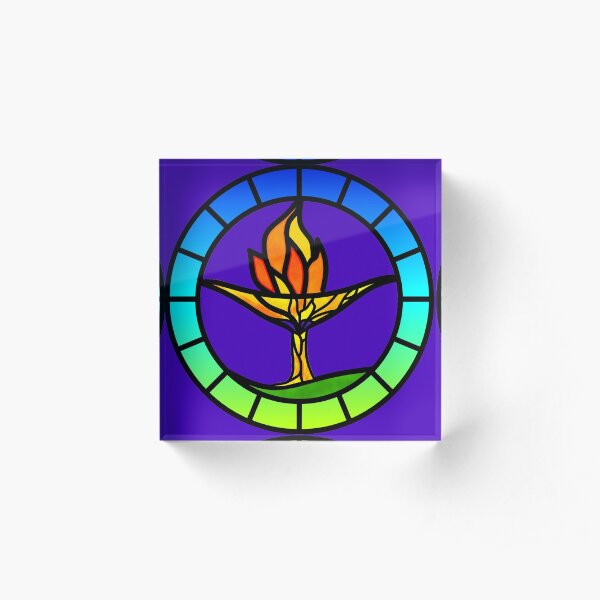Stained Glass Chalice Tree Acrylic Block