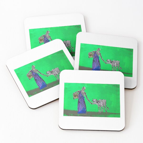 Artikelvorschau, Woman Feeding Cow By ArtGuru 0111 - Acrylic On Paper entworfen und verkauft von Art Guru.