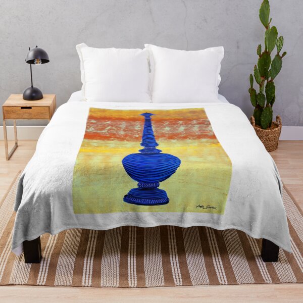 Item preview, Indian Blue Vessel By ArtGuru 0114 - Acrylic On Paper designed and sold by Art Guru.