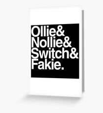 Tarjeta de felicitación Ollie Nollie Switch Fakie (Black)