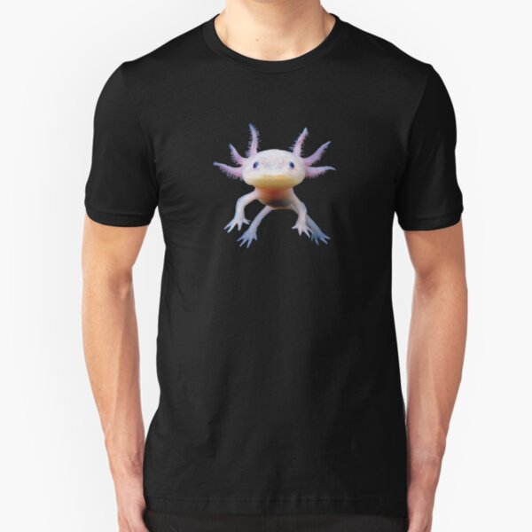 Cute Axolotl Salamander Amphibian Mexican Walking Fish Slim Fit T-Shirt