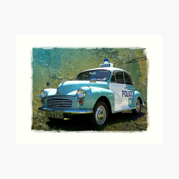 Morris Minor Police Car in Art Art Print