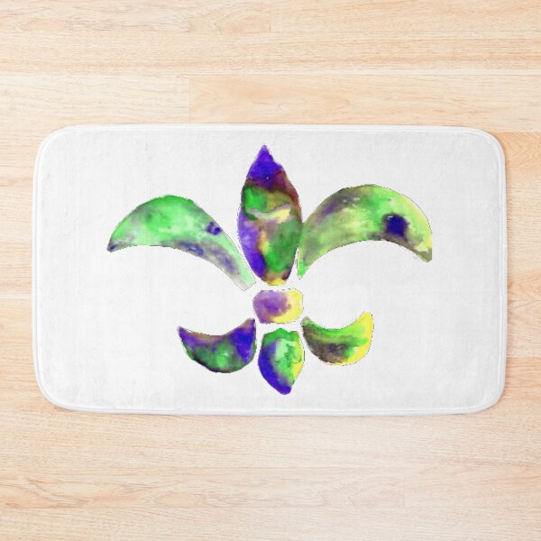 Item preview, purple gold green watercolor mardi gras fleur de lis louisiana designed and sold by mvsoileau.