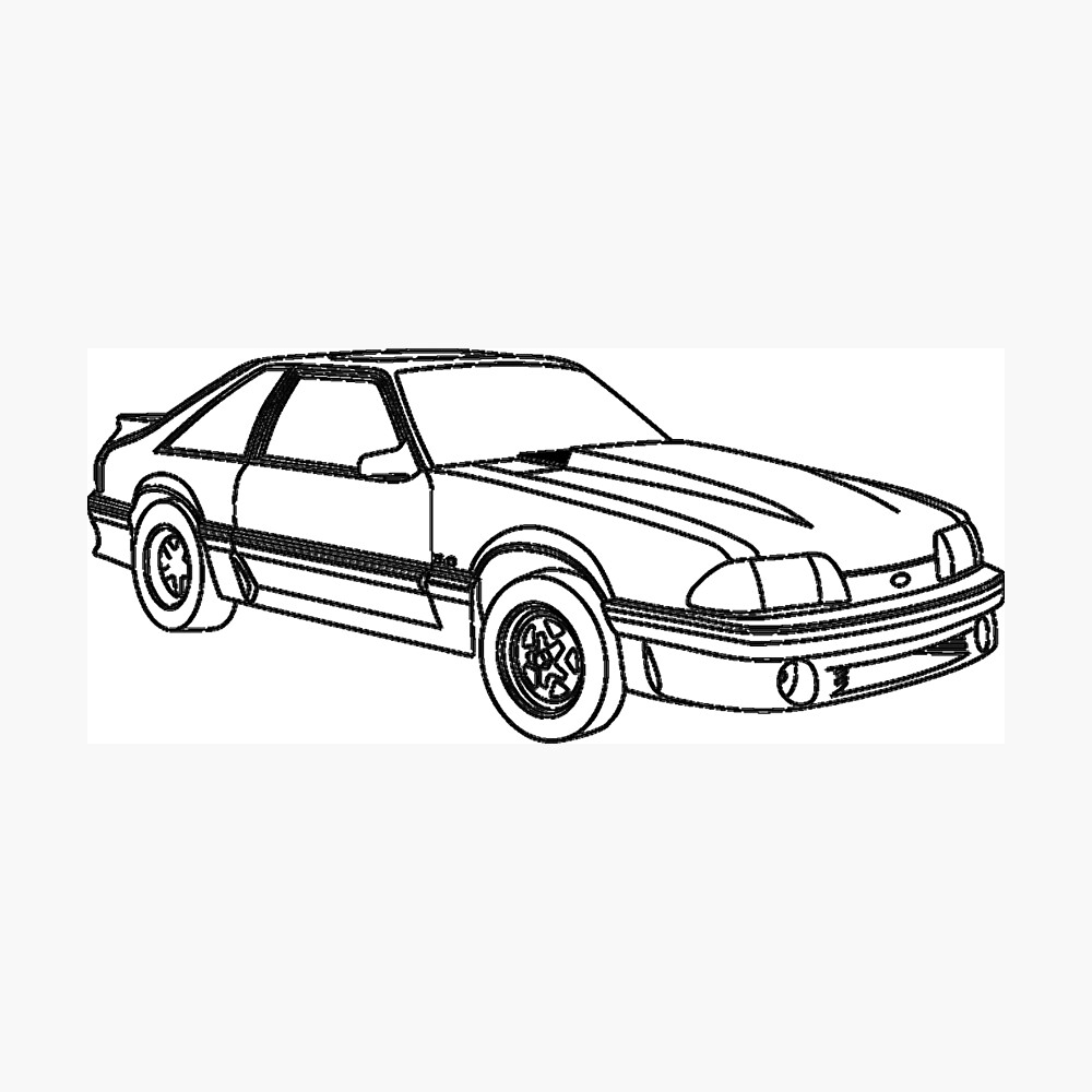 Fox Body Ford Mustang Poster By Mazalcrafts Redbubble