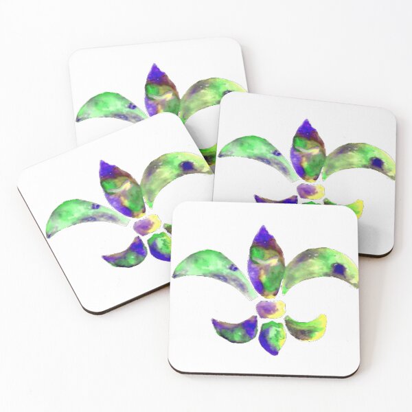 Item preview, purple gold green watercolor mardi gras fleur de lis louisiana designed and sold by mvsoileau.