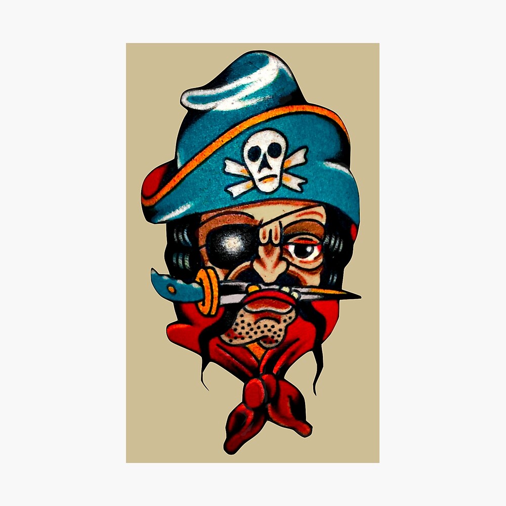 Premium Vector  Work like a captain party like a pirate t shirt design  skull in pirate bandana with knife in mouth