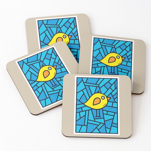 Item preview, Little Yellow Bird - Faux Stained Glass designed and sold by pixelinga.