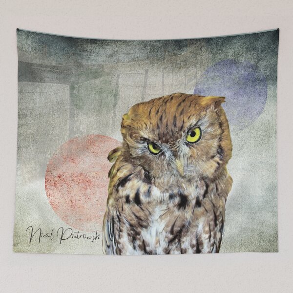 Item preview, Cute Rustic Screech Owl Fence Modern Cottage Chic Country Art A653 designed and sold by byNicol.