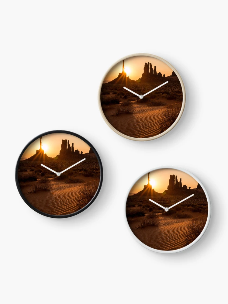 Thumbnail 3 of 4, Clock, Sunrise Ripples designed and sold by Candy Gemmill.
