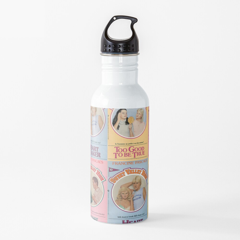 Vintage Sweet Valley High Book Series Covers Pattern Water Bottle