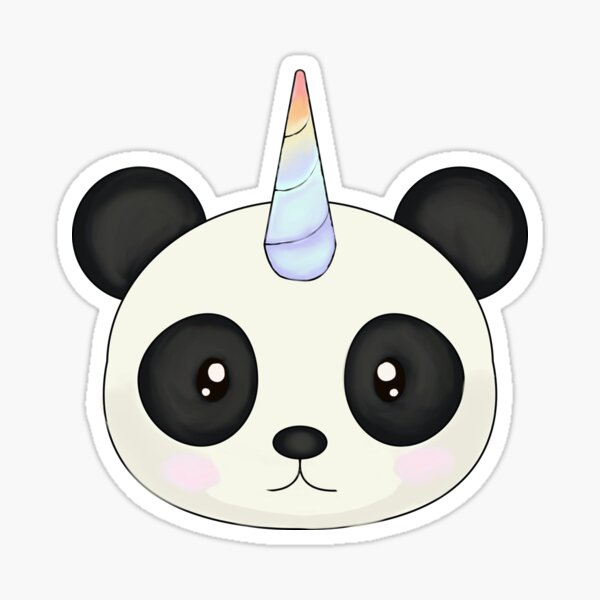 kawaii sticker, A cute Panda stirring, designed with colorful contours and  isolated. AI Generated 29227104 PNG