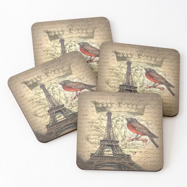 Item preview, dark academia bird vintage crown french scripts paris eiffel tower  designed and sold by LEILA ART SPACE.