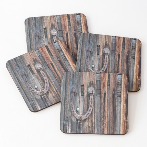Item preview, distressed barn wood rustic equestrian horseshoe  designed and sold by LEILA ART SPACE.