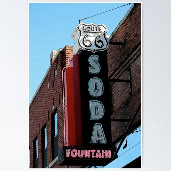 Item preview, Route 66 Soda Fountain Neon Sign designed and sold by roadsidestills.