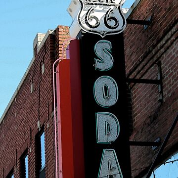 Artwork thumbnail, Route 66 Soda Fountain Neon Sign by roadsidestills