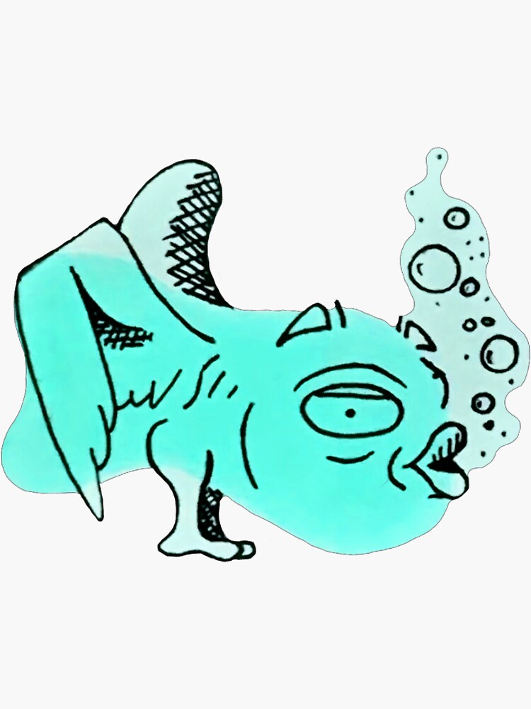 "Fish with legs and wings in blue" Sticker for Sale by TijanaPanic