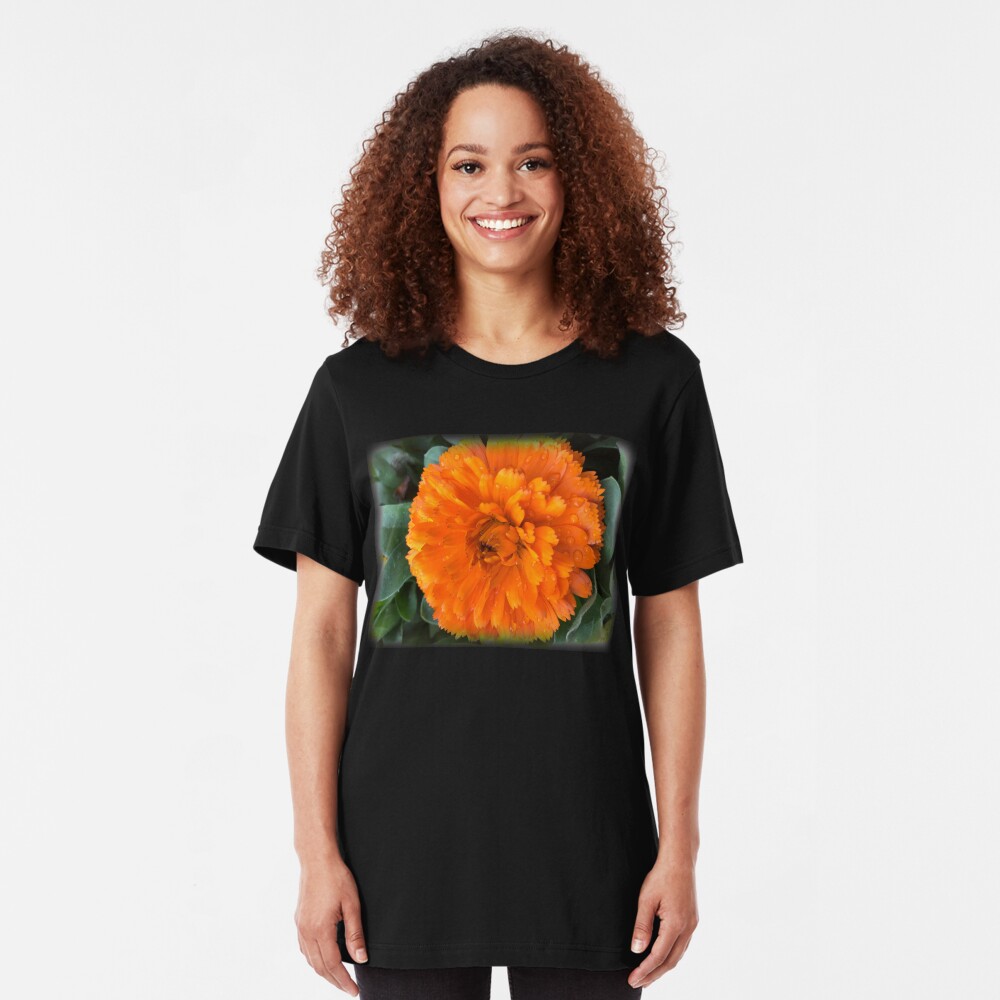 Marigold with Raindrops Slim Fit T-Shirt