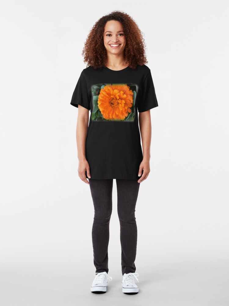 Alternate view of Marigold with Raindrops Slim Fit T-Shirt