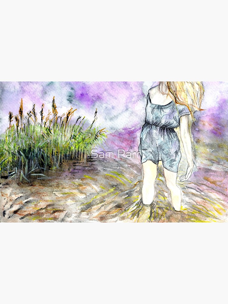 Watercolour landscape with woman by SamJane