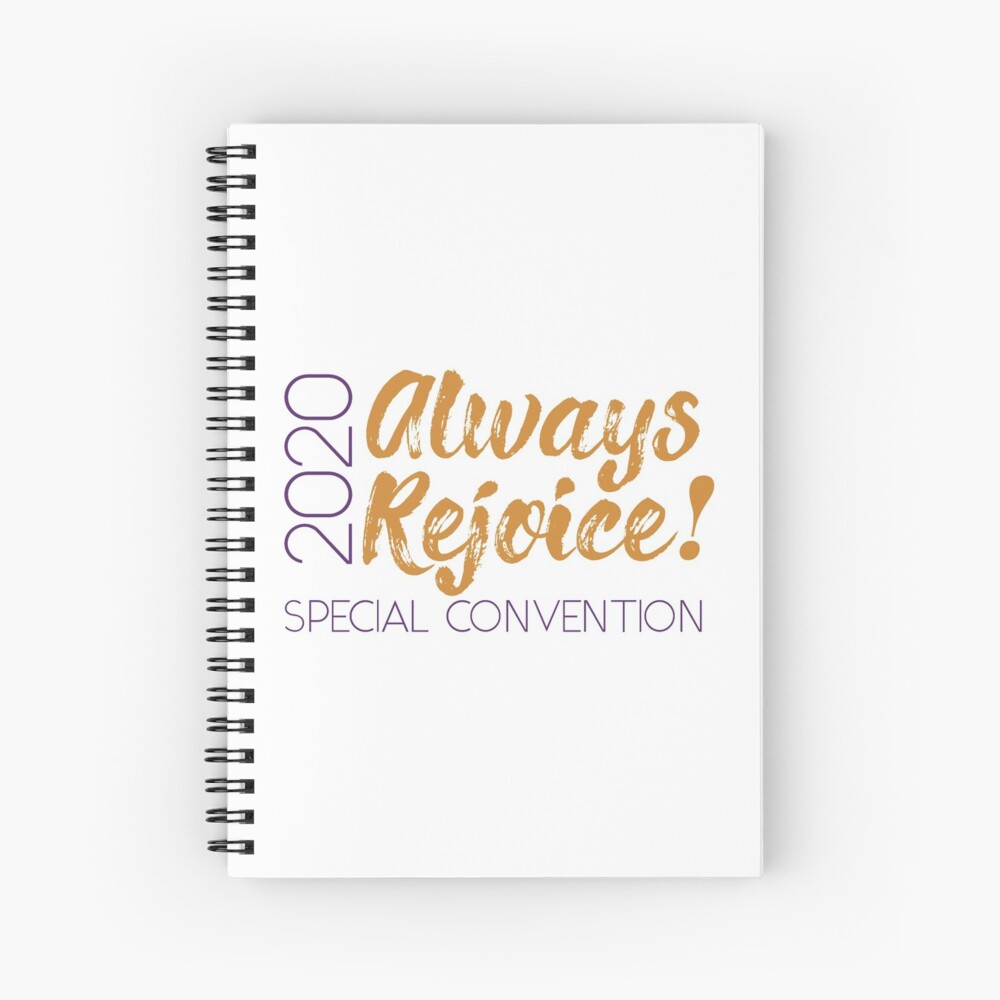 Always Rejoice - Minimalist Purple and Orange Spiral Notebook