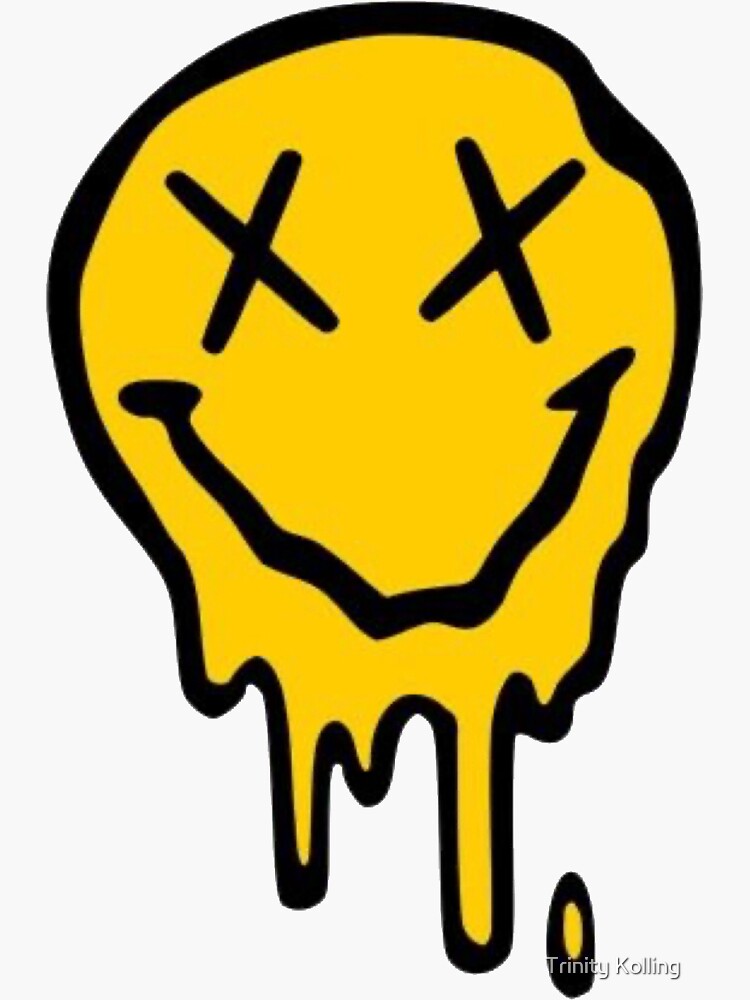 "Drippy Smiley face" Sticker by TrinityKolling | Redbubble
