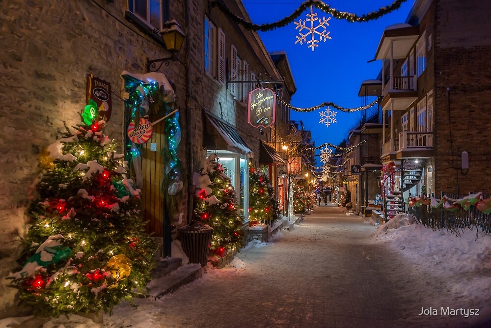 Christmas In Quebec City By Jola Martysz Redbubble   Flat,1000x1000,075,f.u4 