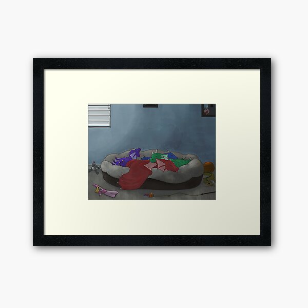 Cuddlepile Framed Art Print