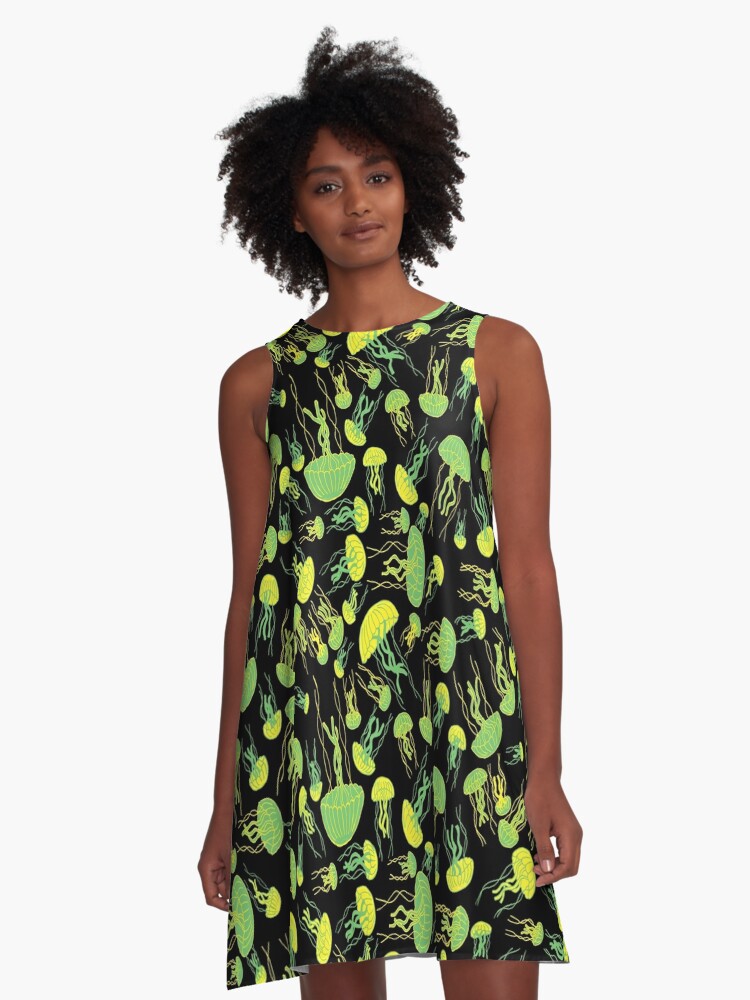 green dress with yellow fish