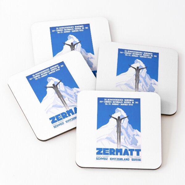 Item preview, 1931 Zermatt Switzerland Ski Travel Poster designed and sold by retrographics.
