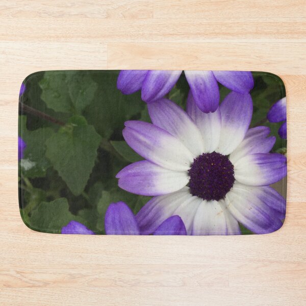 Purple & White Bath Mat